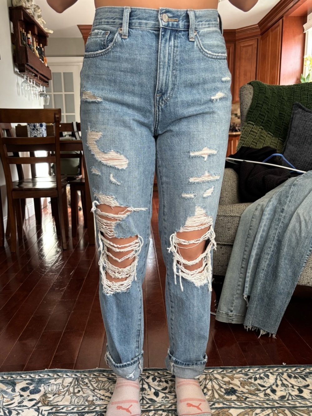 pistola Light Blue Distressed Boyfriend Jeans